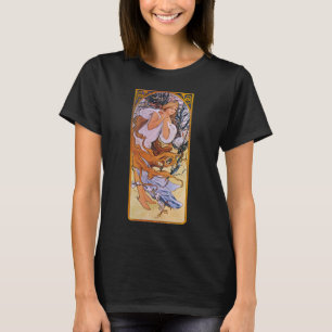 Camiseta Estação da Primavera de Alphonse Mucha, Arte Nova 