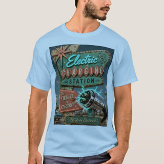 Camiseta Estação de Carregamento de Carro Elétrico Futuro R