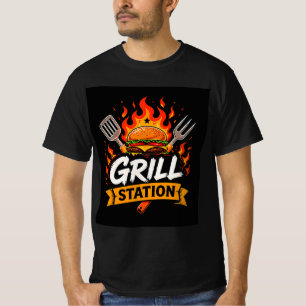 Camiseta 🔥 Estação de Churrasco Burger Restaurante Equipe