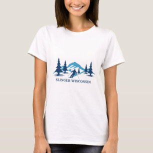 Camiseta Estação de esqui Slinger Wisconsin Esquiando Esqui