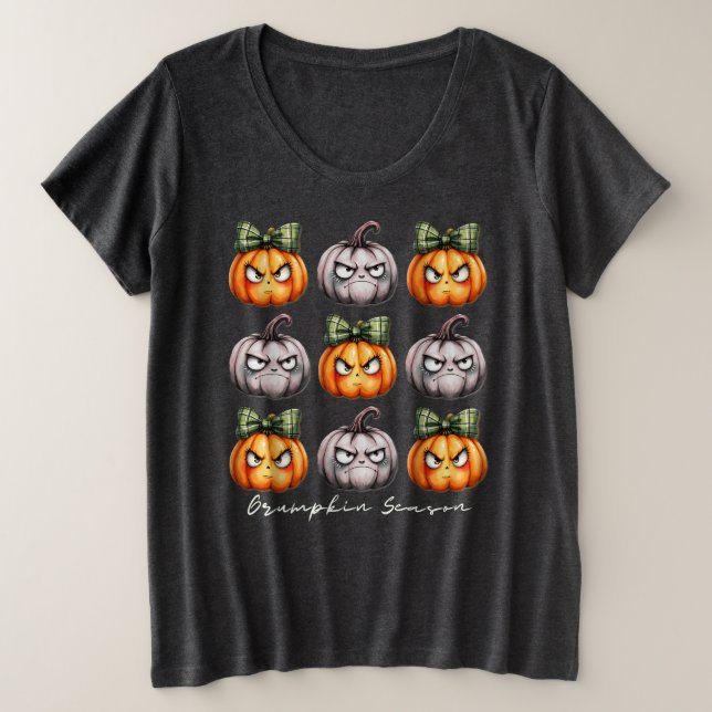 Camiseta Estação de Grumpkin - Halloween De Pumpkin Grumpy (Frente do Design)