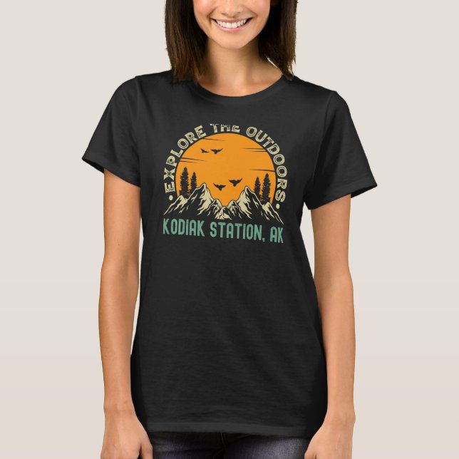 Camiseta Estação De Kodiak Alaska Explora O Exterior (Frente)