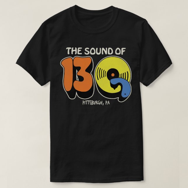 Camiseta Estação de rádio retrô com defeito 13Q Pittsburgh  (Frente do Design)