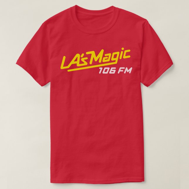Camiseta Estação de rádio retrofalsa da FM MAGIC 106 FM (Frente do Design)