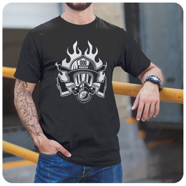 Camiseta Estação Personalizada de Bombeiros de Emergência (Criador carregado)