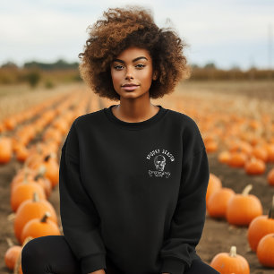 Camiseta Estação Spooky Crânio Negro e Branco