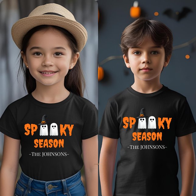 Camiseta Estação Spooky - Fato de Dia das Bruxas Bonito (Criador carregado)
