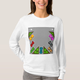Camiseta Estacionamento Colorido Vista Aérea Entusiasta de