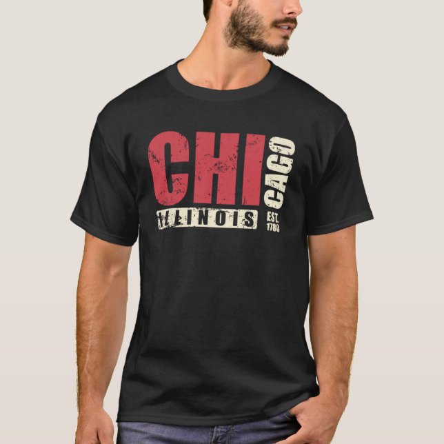 Camiseta Estado Americano de Chicago Illinois (Frente)