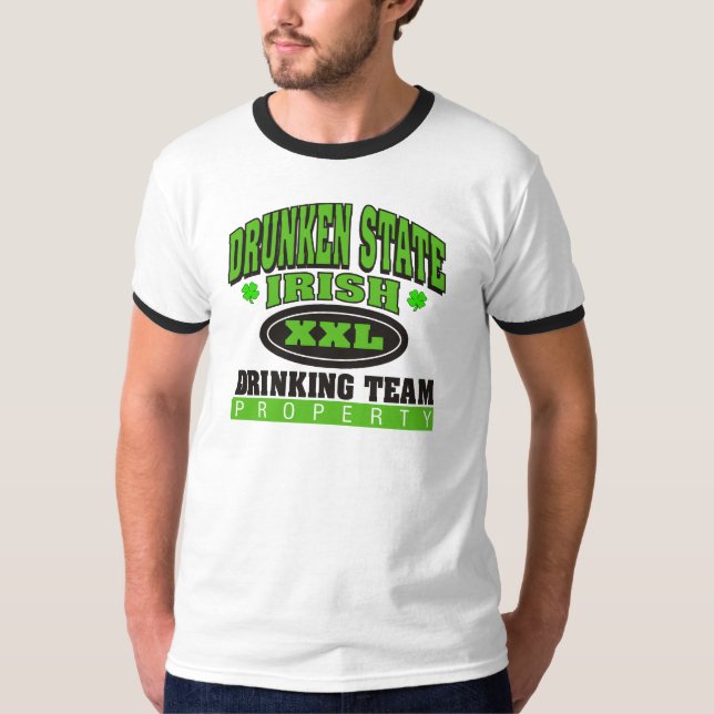 Camiseta Estado bêbedo da equipe irlandesa do bebendo (Frente)