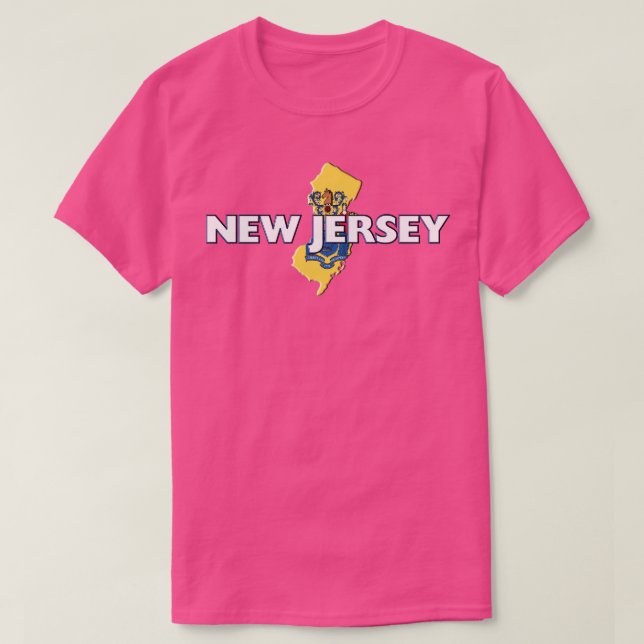 Camiseta Estado Colorido de Nova Jersey (Frente do Design)