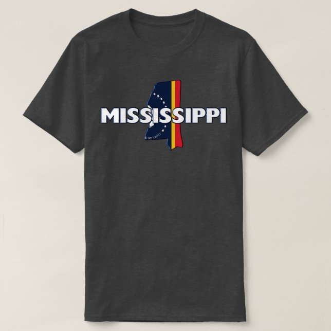 Camiseta Estado Colorido do Mississippi (Frente do Design)