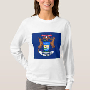 Camiseta Estado da bandeira de Michigan