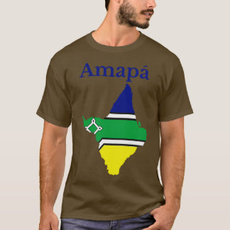 Camiseta Estado da Bandeira do Mapa da Amapa Brasil