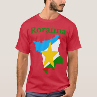 Camiseta Estado da bandeira do Mapa de Roraima Brasil