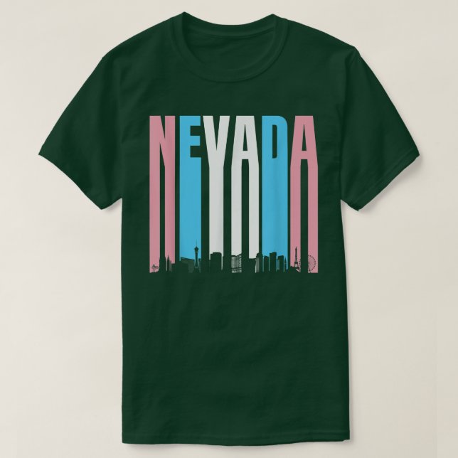 Camiseta Estado Da Bandeira Trans Pride Do Nevada Transgend (Frente do Design)