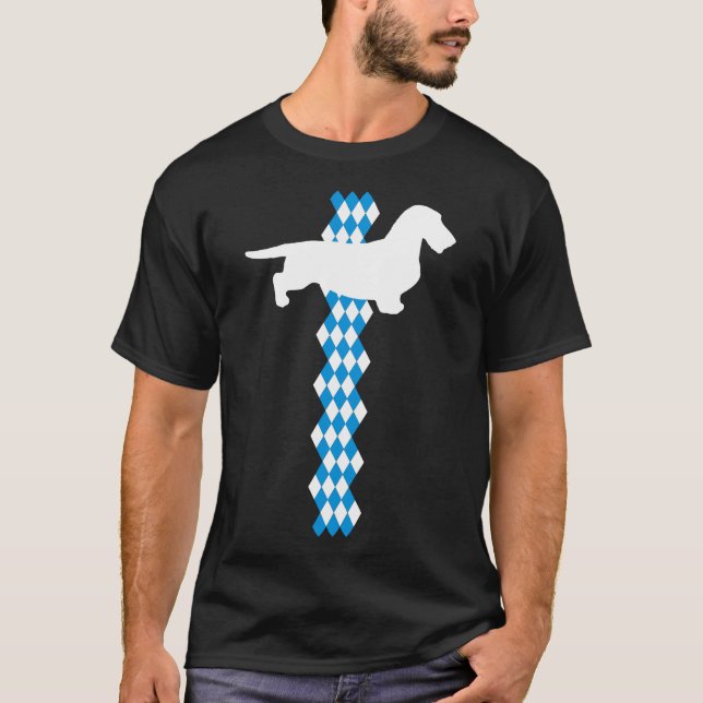 Camiseta Estado Da Baviera - Rough Haired Dachshund (Frente)