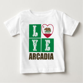 Camiseta Estado da Califórnia Flag Heart Arcadia