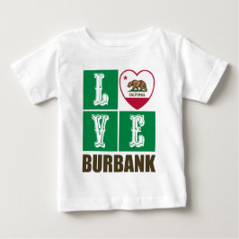 Camiseta Estado da Califórnia Flag Heart Burbank