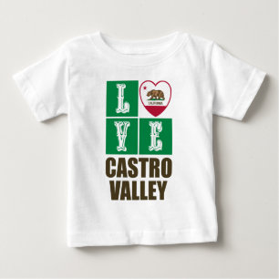 Camiseta Estado da Califórnia Flag Heart Castro Valley