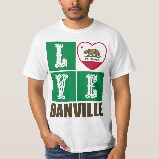 Camiseta Estado da Califórnia Flag Heart Danville (Frente)