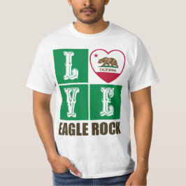 Camiseta Estado da Califórnia Flag Heart Eagle Rock