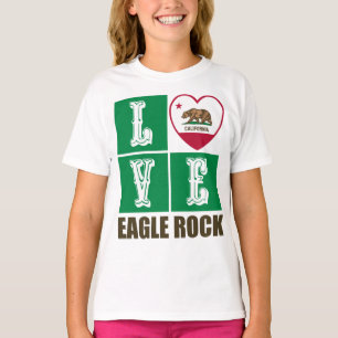 Camiseta Estado da Califórnia Flag Heart Eagle Rock