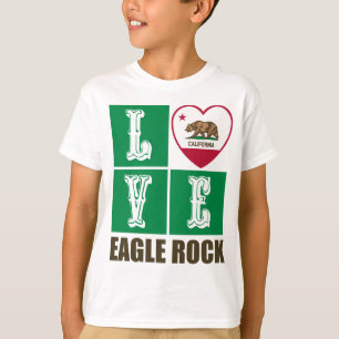 Camiseta Estado da Califórnia Flag Heart Eagle Rock