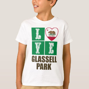 Camiseta Estado da Califórnia Flag Heart Glassell Park