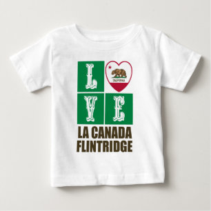 Camiseta Estado da Califórnia Flag Heart La Canada Flintrid