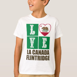 Camiseta Estado da Califórnia Flag Heart La Canada Flintrid