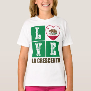 Camiseta Estado da Califórnia Flag Heart La Crescenta