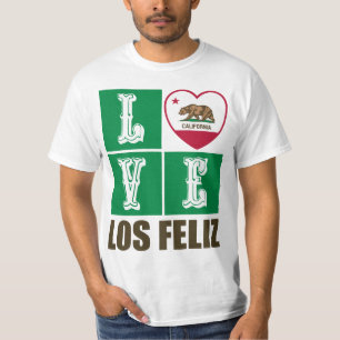 Camiseta Estado da Califórnia Flag Heart Los Feliz