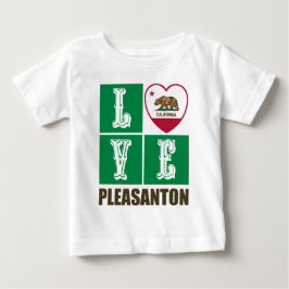Camiseta Estado da Califórnia Flag Heart Pleasanton