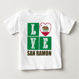 Camiseta Estado da Califórnia Flag Heart San Ramon