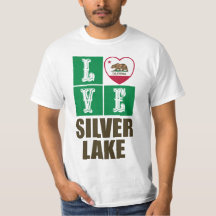 Estado da Califórnia Flag Heart Silver Lake