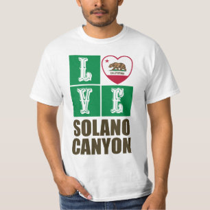 Camiseta Estado da Califórnia Flag Heart Solano Canyon