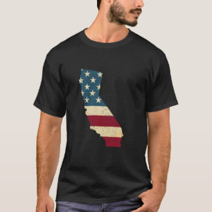 Camiseta Estado da Califórnia Patriótica EUA Bandeira para