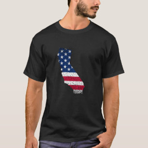 Camiseta Estado da Califórnia Patriótica EUA Bandeira para
