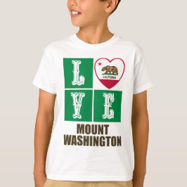 Camiseta Estado da Califórnia Sinalizador Heart Love Monte