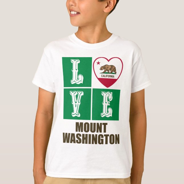 Camiseta Estado da Califórnia Sinalizador Heart Love Monte  (Frente)