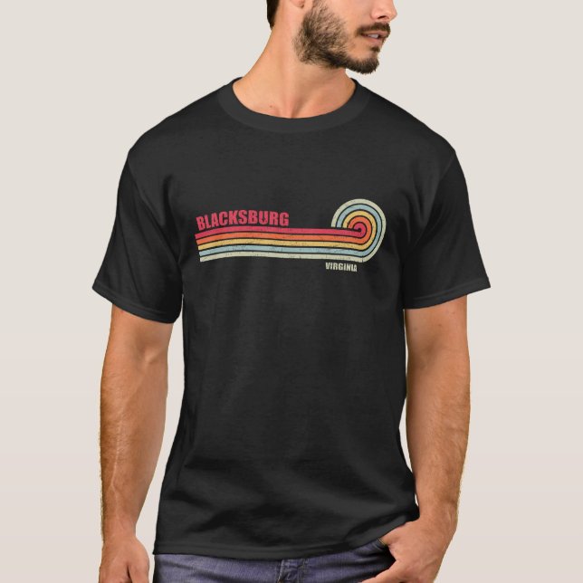 Camiseta Estado da Cidade de Blacksburg Virginia (Frente)
