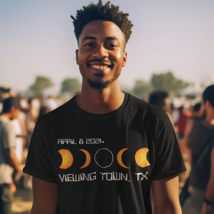 Camiseta Estado da Cidade Personalizada Total Eclipse Solar