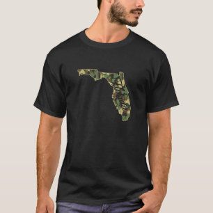 Camiseta Estado da Contorno do Sinalizador da Flórida Camo