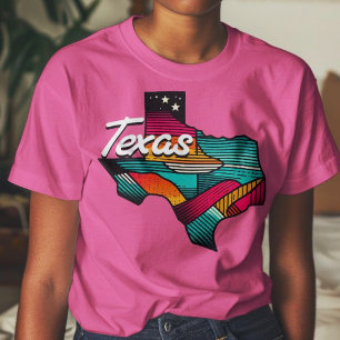 Camiseta Estado da Estrela Solitária do Texas Retro Sunset
