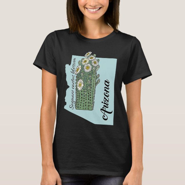 Camiseta Estado da flor da Arizona Saguaro cactus floresce (Frente)
