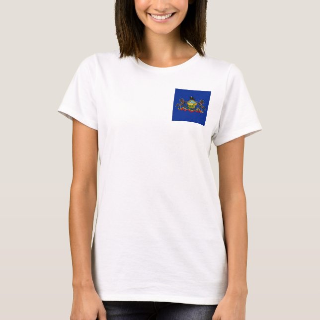 Camiseta Estado da Pensilvânia Flag Design (Frente)
