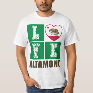 Camiseta Estado da República da Califórnia Flag Heart Alt