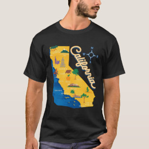 Camiseta Estado da República da Califórnia Mapa Marco Usa C