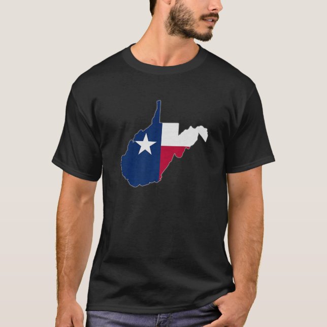 Camiseta ESTADO DA VIRGÍNIA OCIDENTAL MAPA TEXAS TX Sinaliz (Frente)
